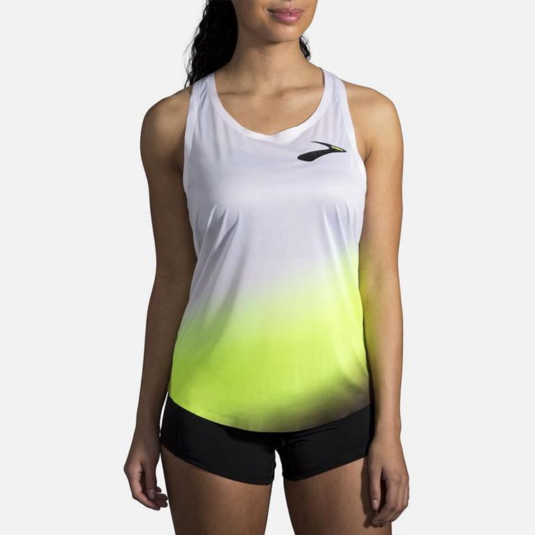 Brooks Women's ELITE Running Tank Top - White - Canada (APHUV-3851)